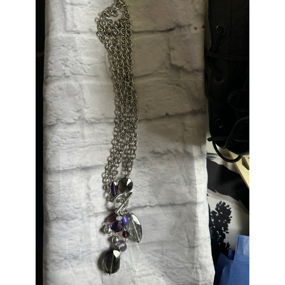 Silver and Purple Women's Necklace